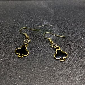 Club style earrings dangling type custom made.
